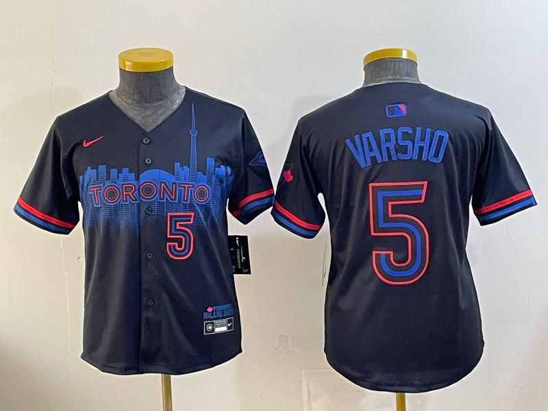 Youth 2025 Nike Toronto Blue Jays #5 Varsho Blue Game MLB Jersey 07->youth mlb jersey->Youth Jersey